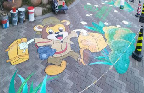 江华夏季画地面彩绘会遇到的问题