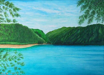 江华在墙绘中，如何绘画绿水青山？