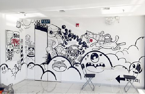 江华手绘墙并非传统涂鸦。